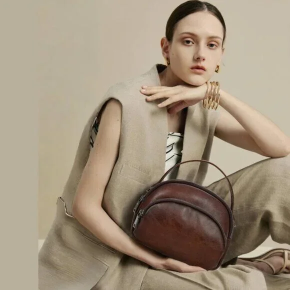 🆕Women Coffee Genuine Leather Crossbody Small Vintage Shoulder Purse Bag - Picture 6 of 13